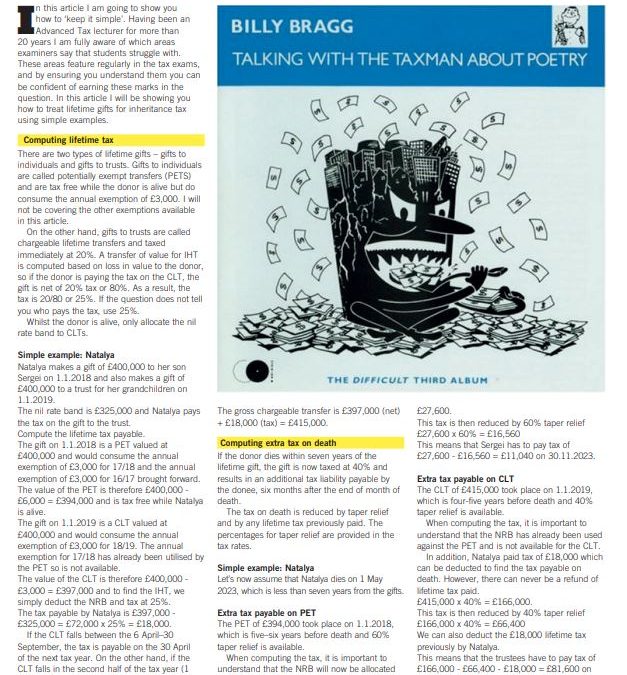 Inheritance Tax On Lifetime Gifts