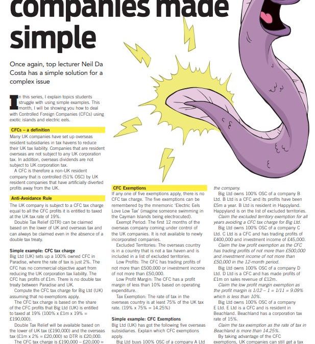 Tax Havens, Controlled Foreign Companies & Electric Eels !