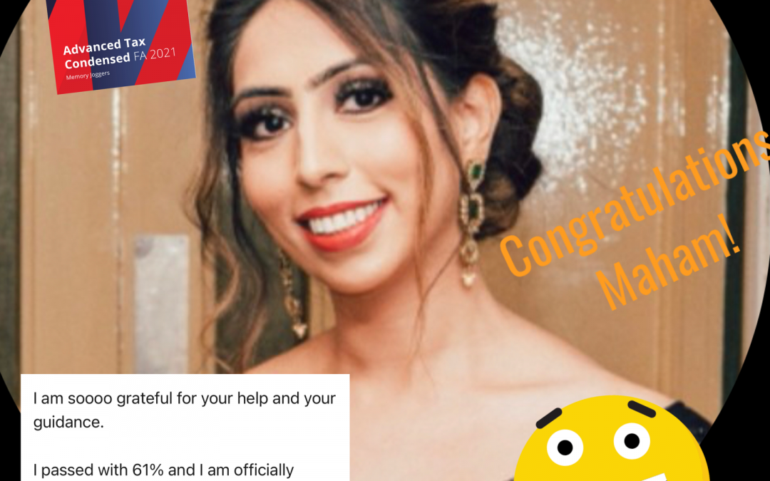 Congratulations Maham On Qualifying !